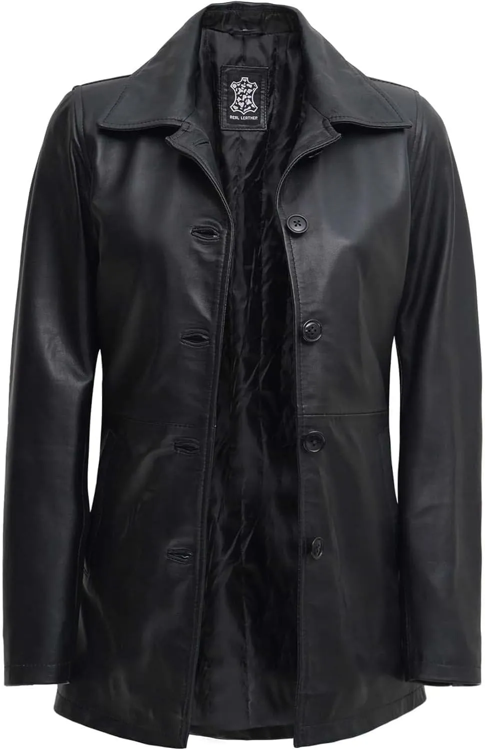 fjackets Lambskin Leather 3/4 Coat - A Fusion of Timeless Style & Modern Sophistication for Women