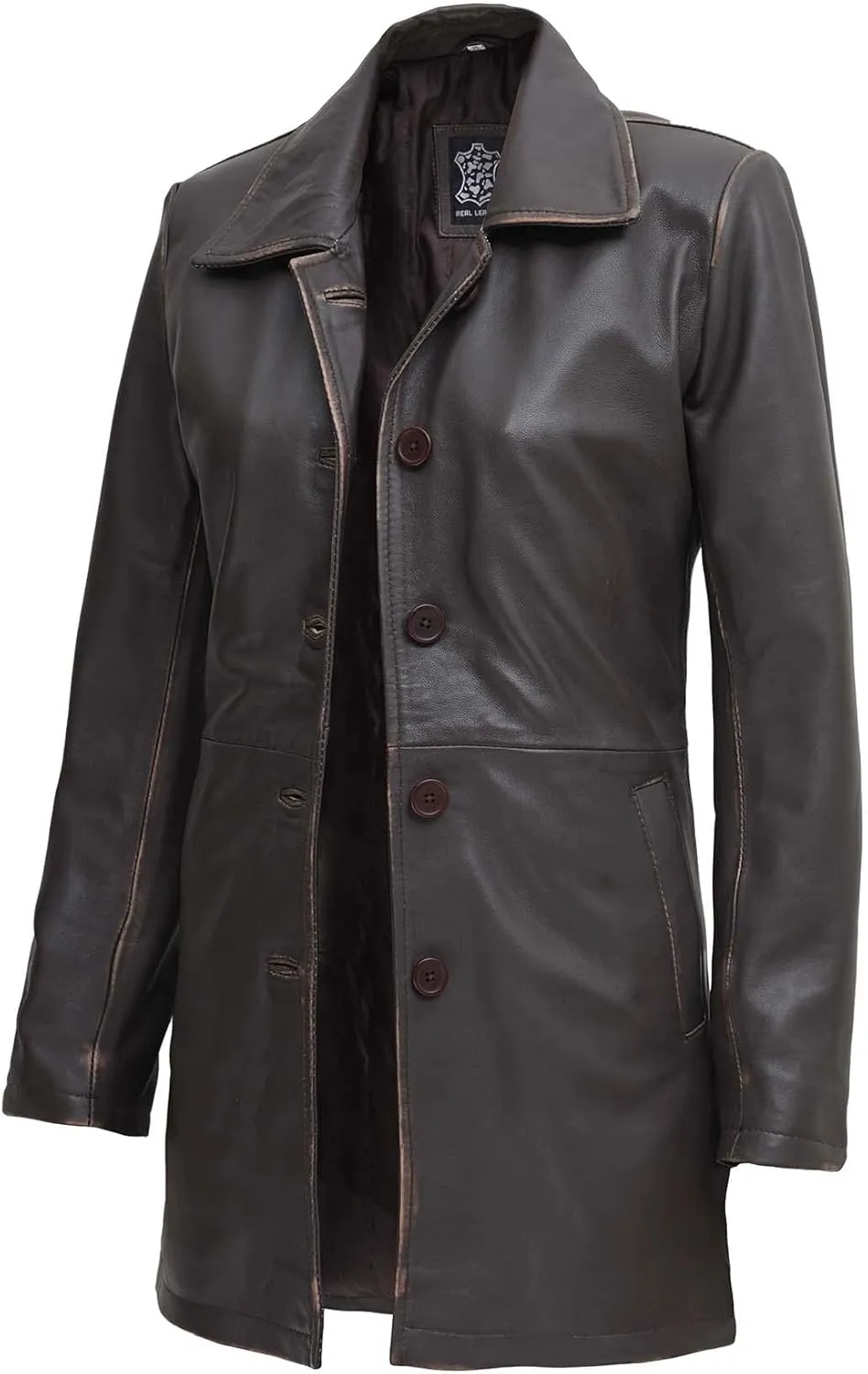 fjackets Lambskin Leather 3/4 Coat - A Fusion of Timeless Style & Modern Sophistication for Women