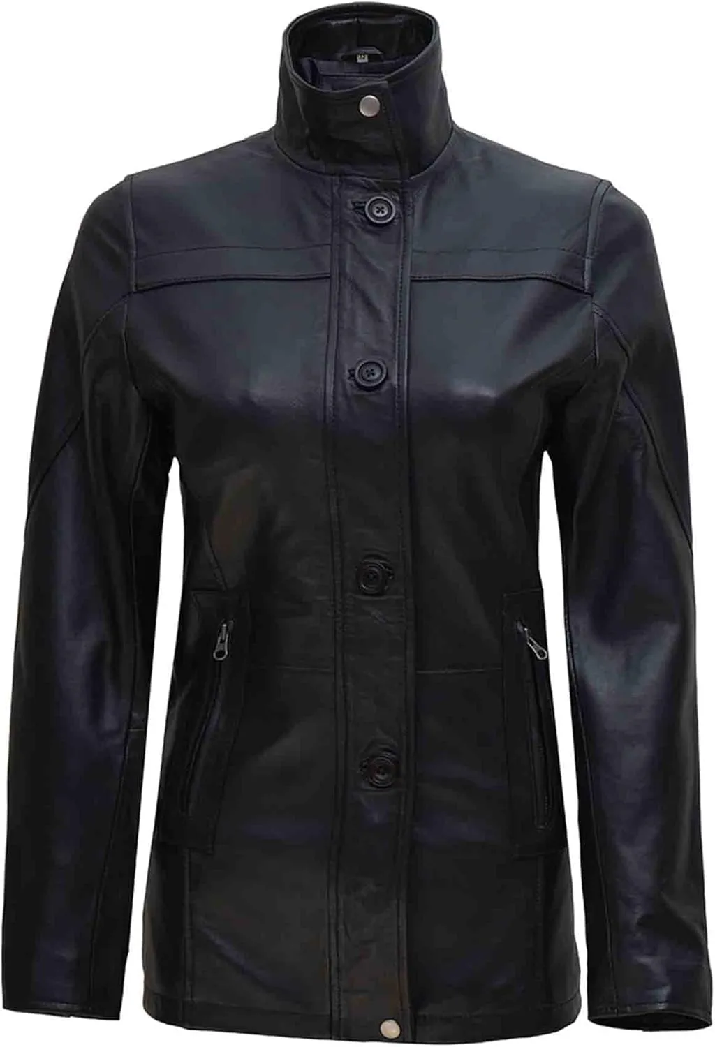fjackets Lambskin Leather 3/4 Coat - A Fusion of Timeless Style & Modern Sophistication for Women