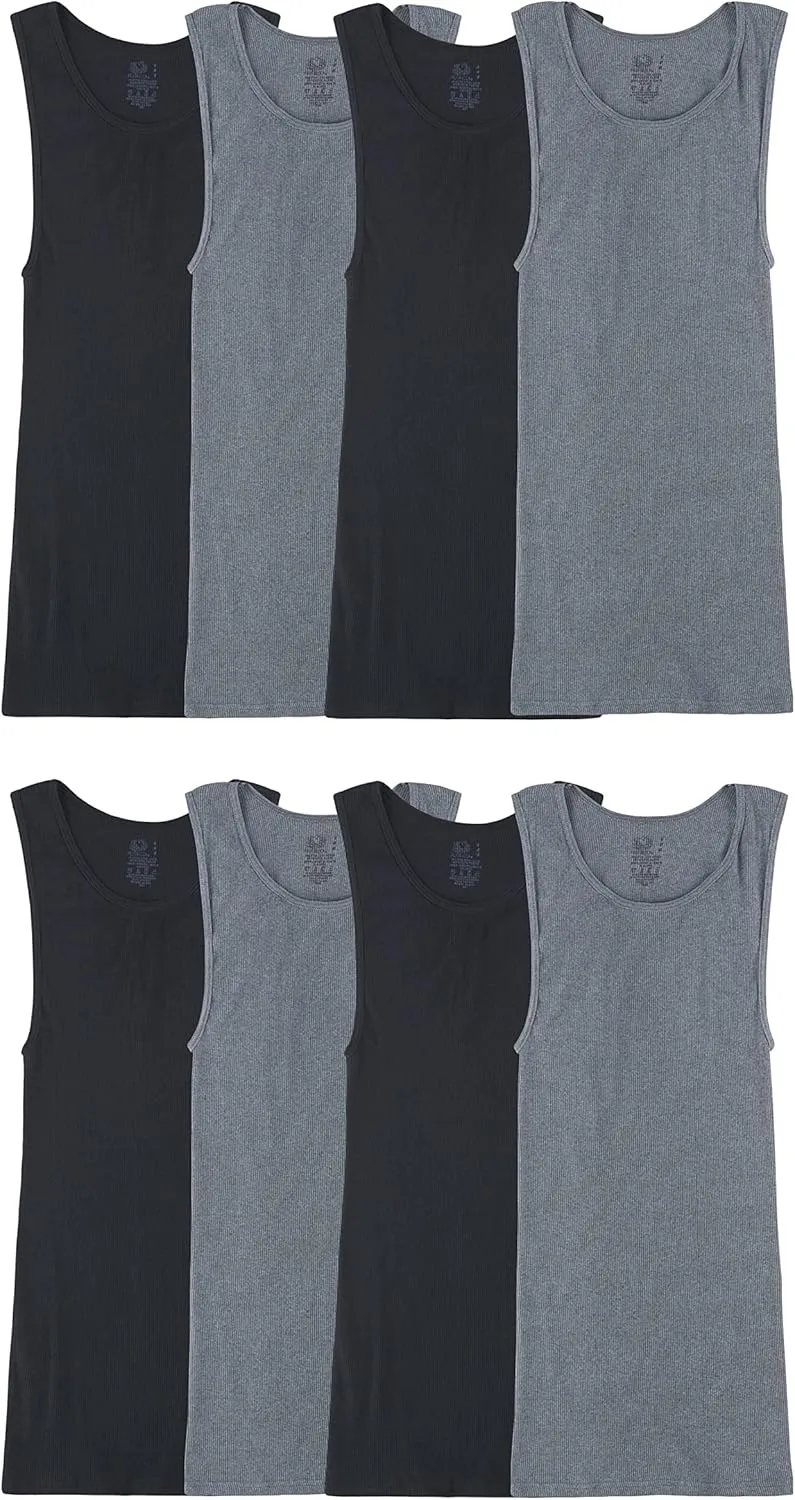 Fruit of the Loom Men's Sleeveless Tag Free Moisture Wicking Tank A-Shirt