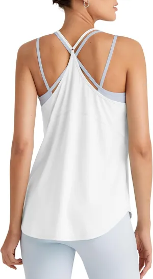 G4Free Womens Muscle Workout Tank Top Lightweight Athletic Gym Tops Fast Dry Racerback Running Tanks