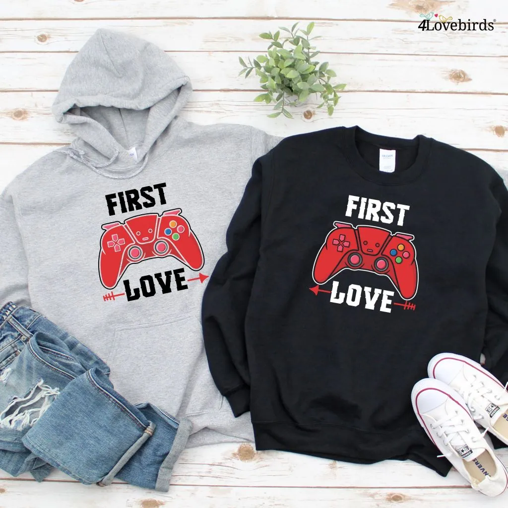Gamer's First Love Matching Outfits Set for Geeky Valentine Couples Gift