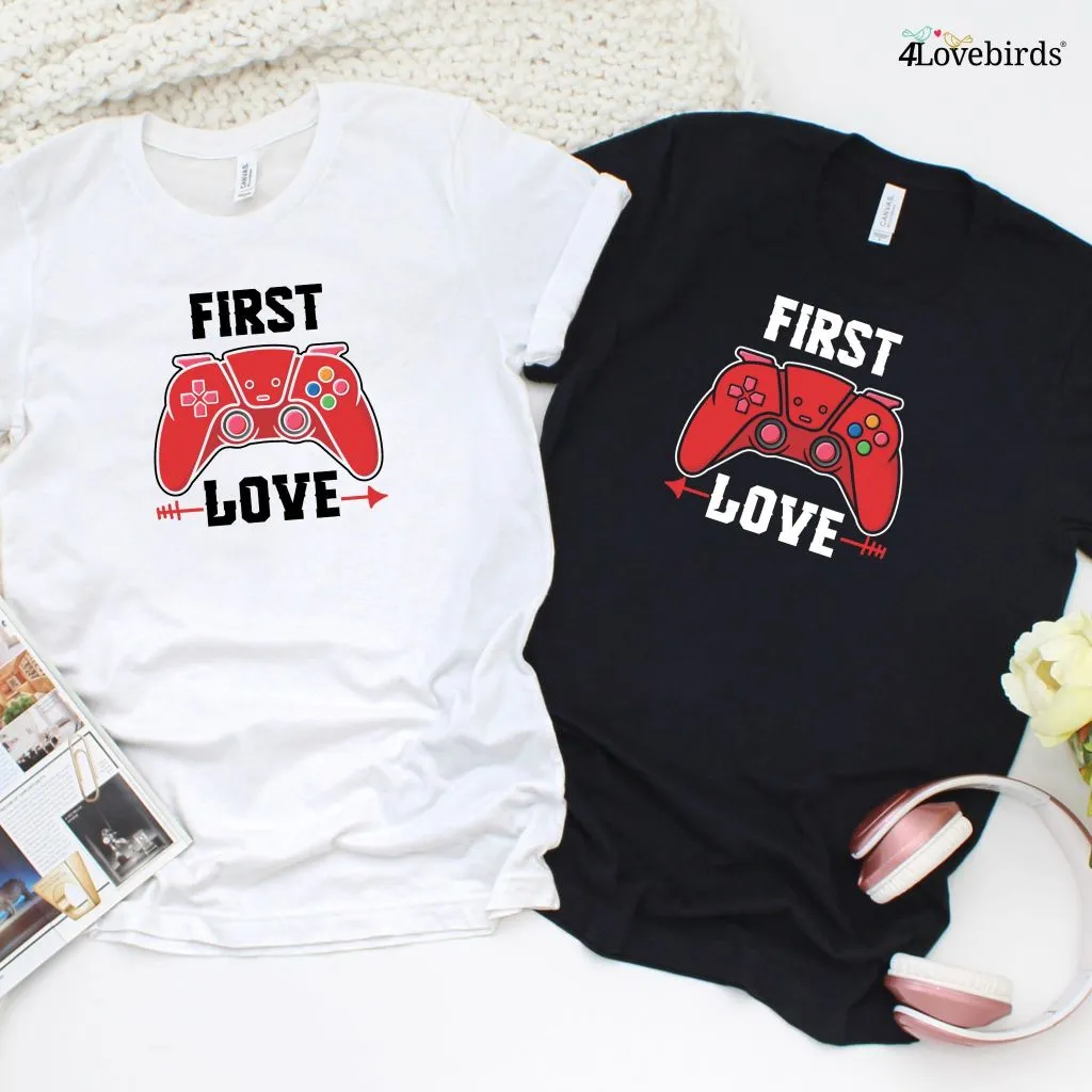 Gamer's First Love Matching Outfits Set for Geeky Valentine Couples Gift