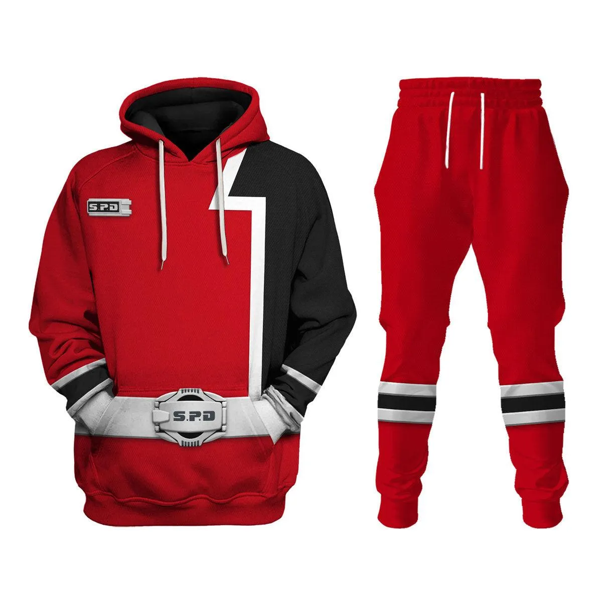 Gearhomie S.P.D Red Ranger Hoodies Sweatshirt T-shirt Sweatpants Hawaiian Tracksuit