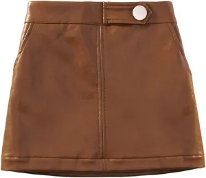 Girls and Toddler's Faux Leather Short Skirts,All Season Basic Skirts