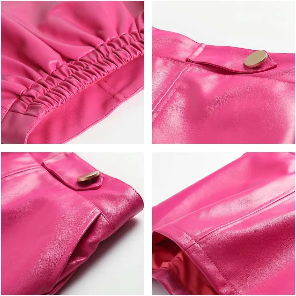 Girls and Toddler's Faux Leather Short Skirts,All Season Basic Skirts