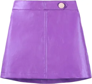 Girls and Toddler's Faux Leather Short Skirts,All Season Basic Skirts