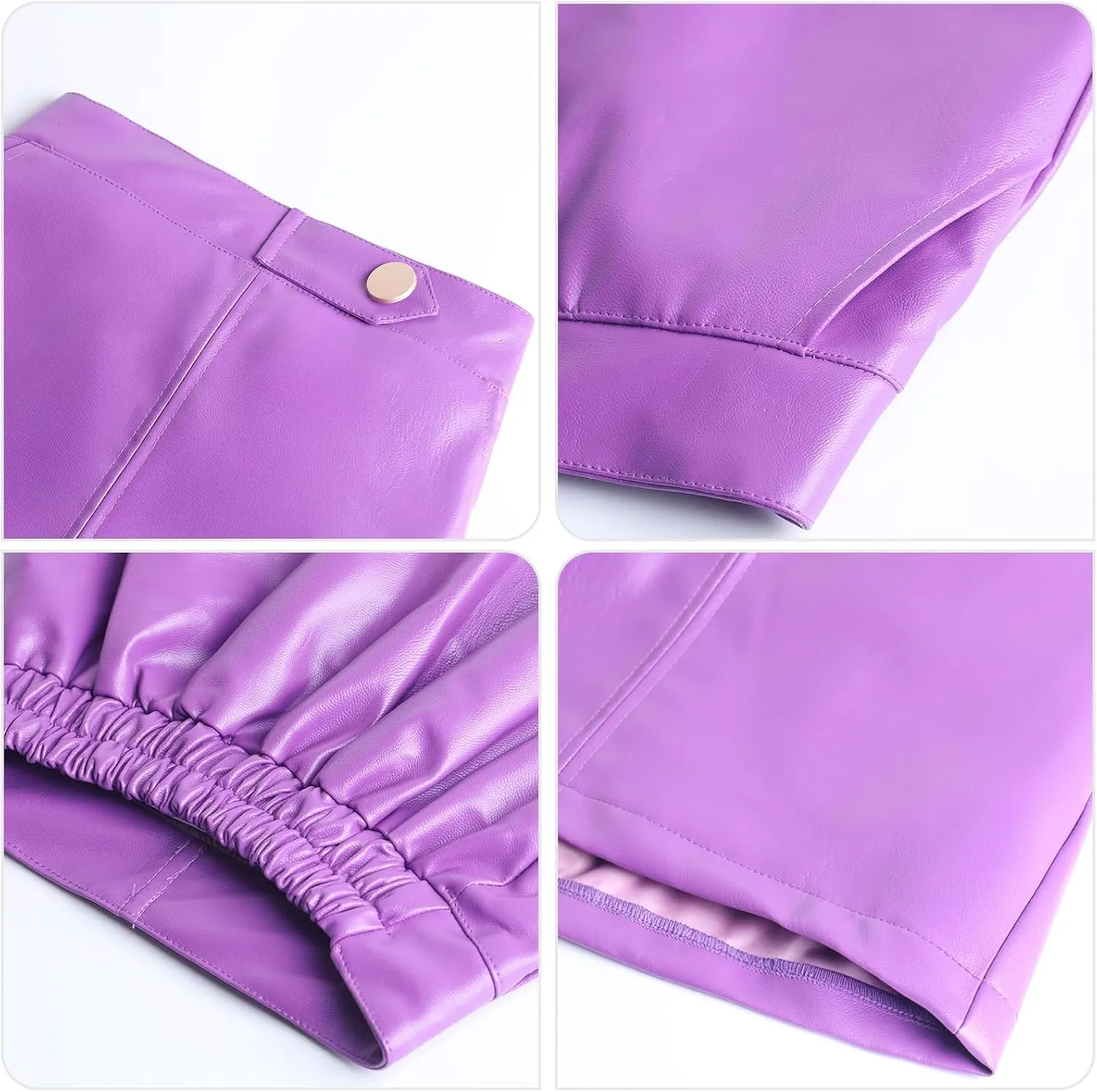 Girls and Toddler's Faux Leather Short Skirts,All Season Basic Skirts