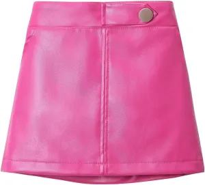 Girls and Toddler's Faux Leather Short Skirts,All Season Basic Skirts
