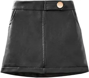 Girls and Toddler's Faux Leather Short Skirts,All Season Basic Skirts
