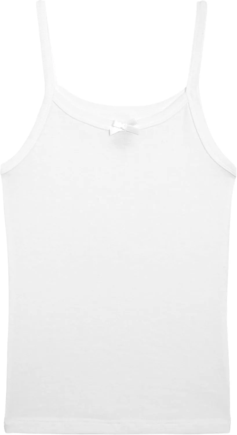 Girls Camisole - 6 Pack 100% Cotton Tank Tops Under Shirts for Girls (Sizes: 2T-16)