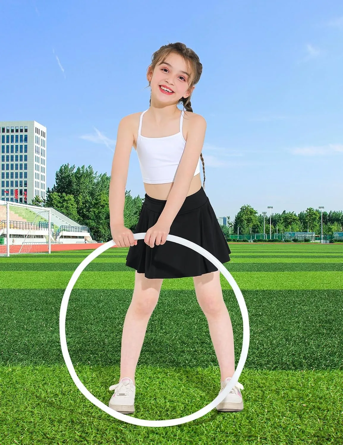 Girls Tennis Skirts Pleated Athletic Skort with Pocket for Kids Teens Golf Sports Cheer 5-14Y