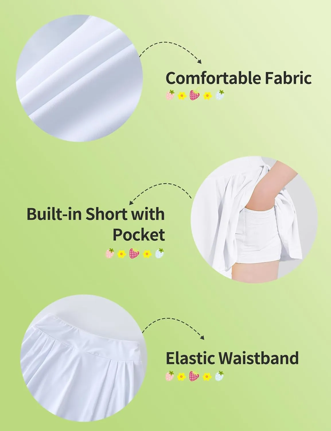 Girls Tennis Skirts Pleated Athletic Skort with Pocket for Kids Teens Golf Sports Cheer 5-14Y