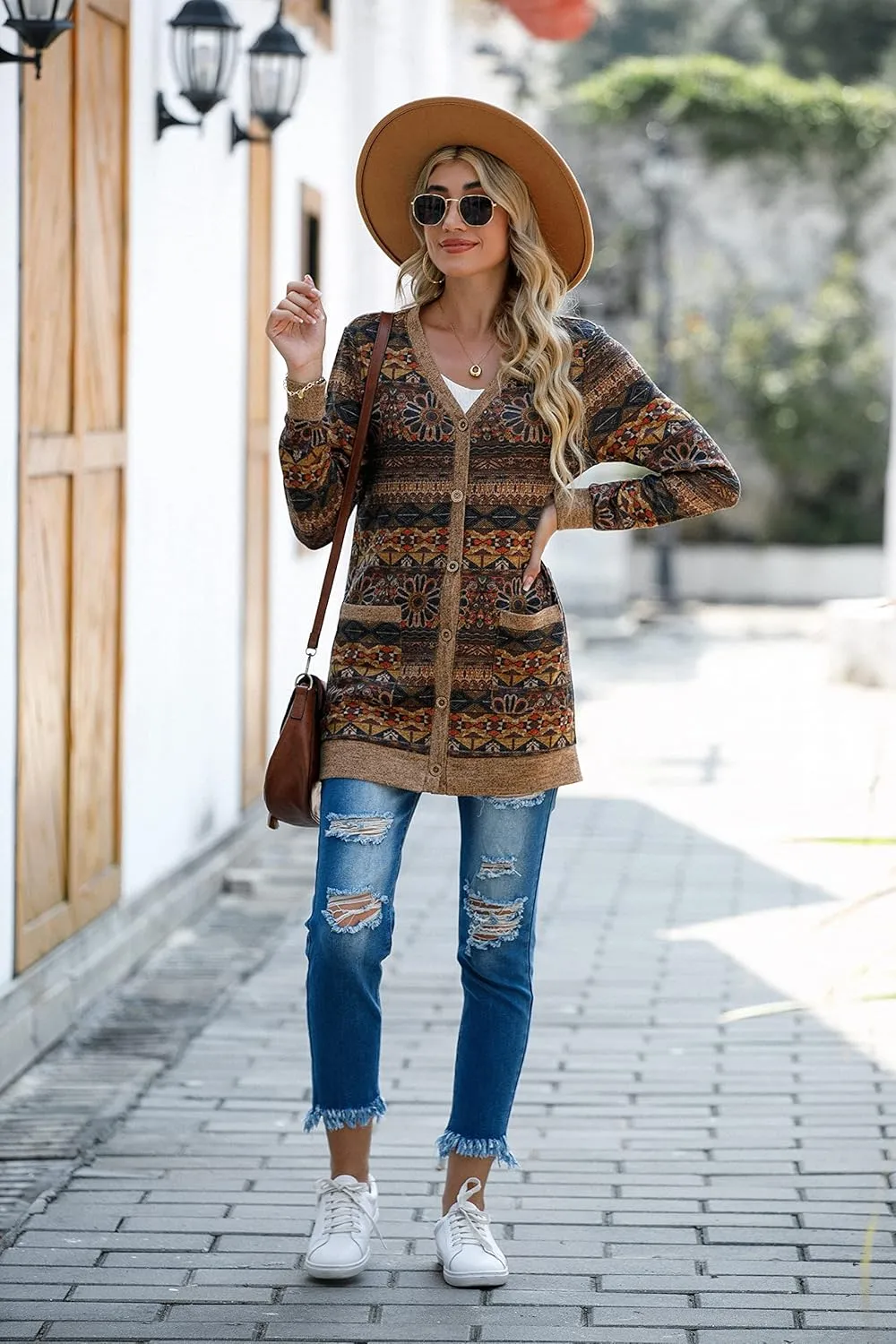 GRECERELLE Women's Long Sleeve Open Front Cardigan Button Down Ribbed Lightweight Knit Outerwear with Pocket