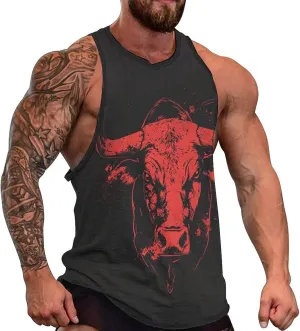 Gym Shirts Men Graphic Tank Top Summer Sleeveless Shirt Quick Dry Cool Crew Neck 3D Design Bodybuilding Fit Tee