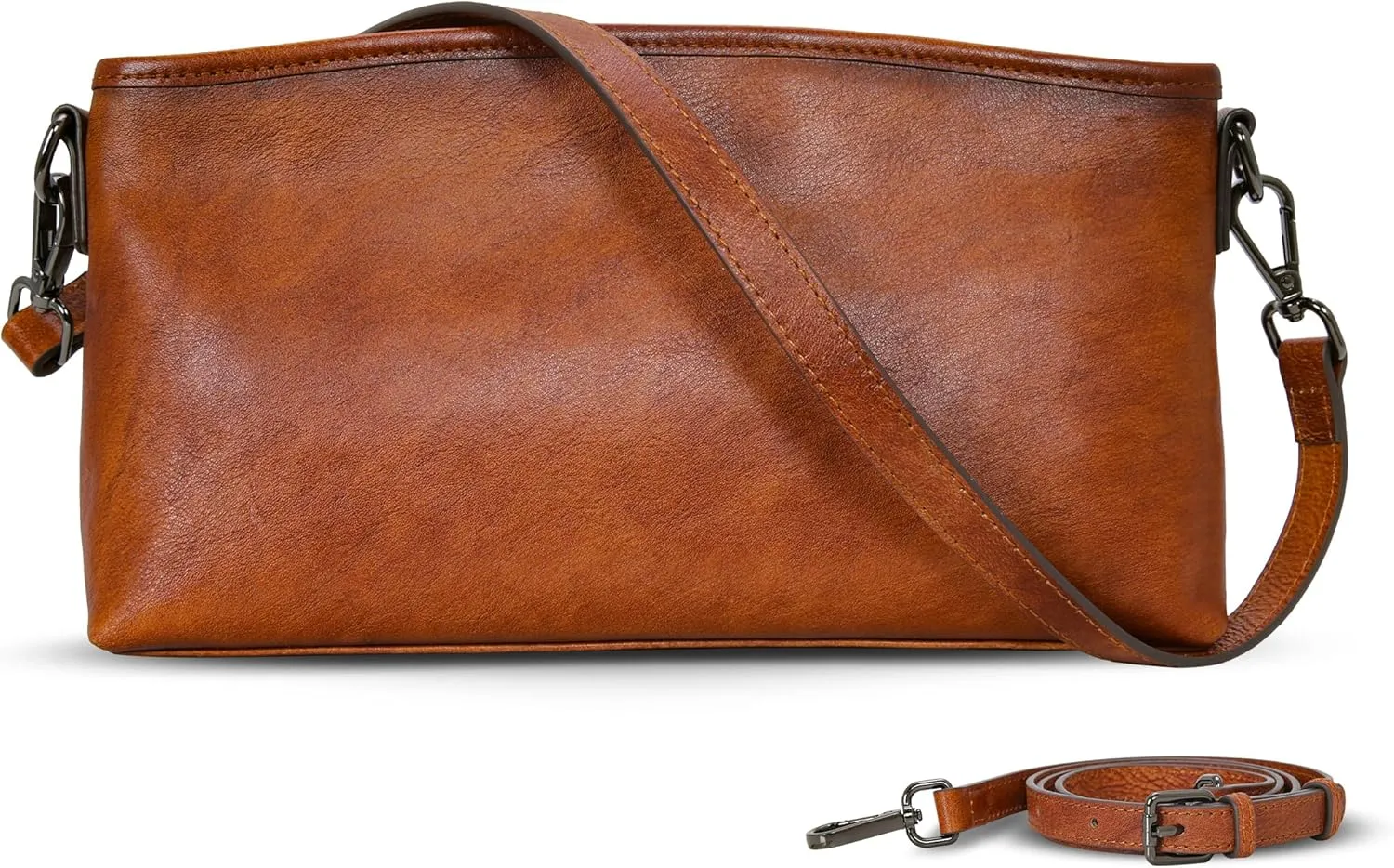 HESHE Leather Crossbody Bags for Women Shoulder Purse Lightweight Functional Purse Women's Shoulder Handbags