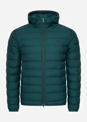 Hooded insulated jacket - petrol blue