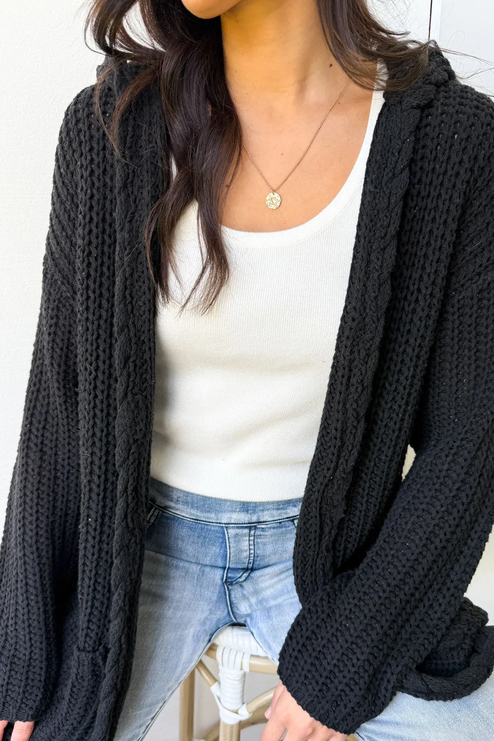 Hooded Knit Cardi