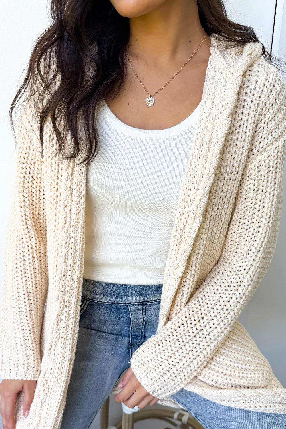 Hooded Knit Cardi