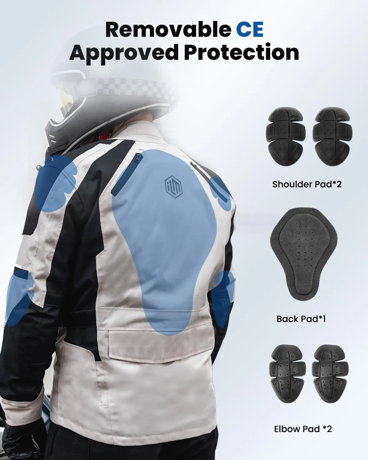 ILM Motorcycle Jacket Adventure Mens Riding Armored Airflow Dirt Bike Touring Waterproof Clothing All Season Model RL01
