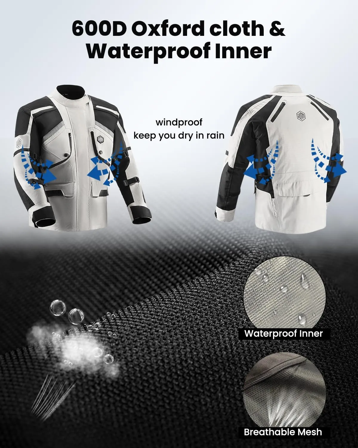 ILM Motorcycle Jacket Adventure Mens Riding Armored Airflow Dirt Bike Touring Waterproof Clothing All Season Model RL01