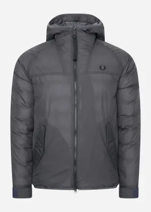 Insulated hooded jacket - gunmetal