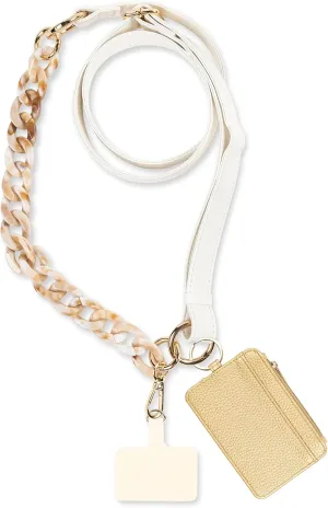 Ivory Crossbody with Detachable Nora Beige Marble Wristlet  Functional, Stylish Accessory for Phone, Wallet & Essentials  Versatile & Compact
