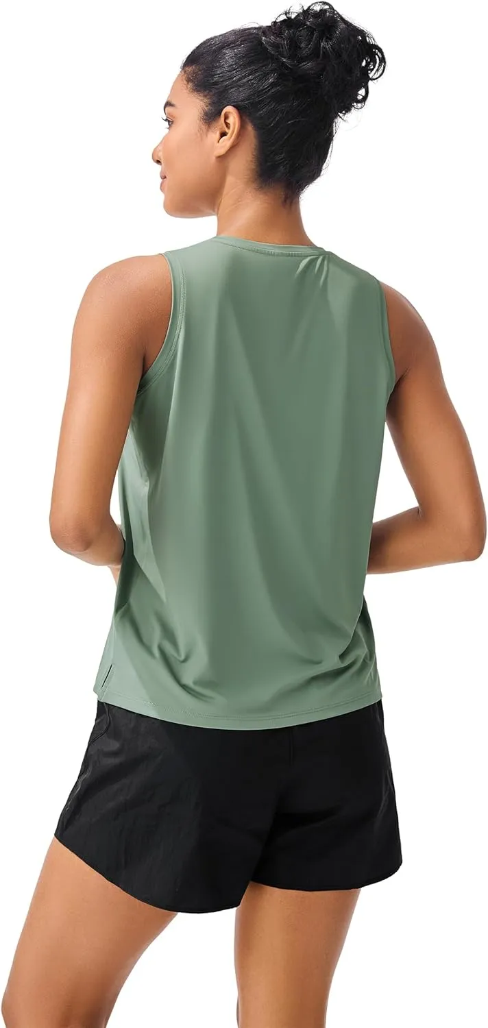 JOYSPELS Ice Silk Workout Tank Tops for Women Cool-Dry Sleeveless Loose Fit Yoga Shirts Athletic Running Gym