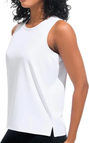 JOYSPELS Ice Silk Workout Tank Tops for Women Cool-Dry Sleeveless Loose Fit Yoga Shirts Athletic Running Gym