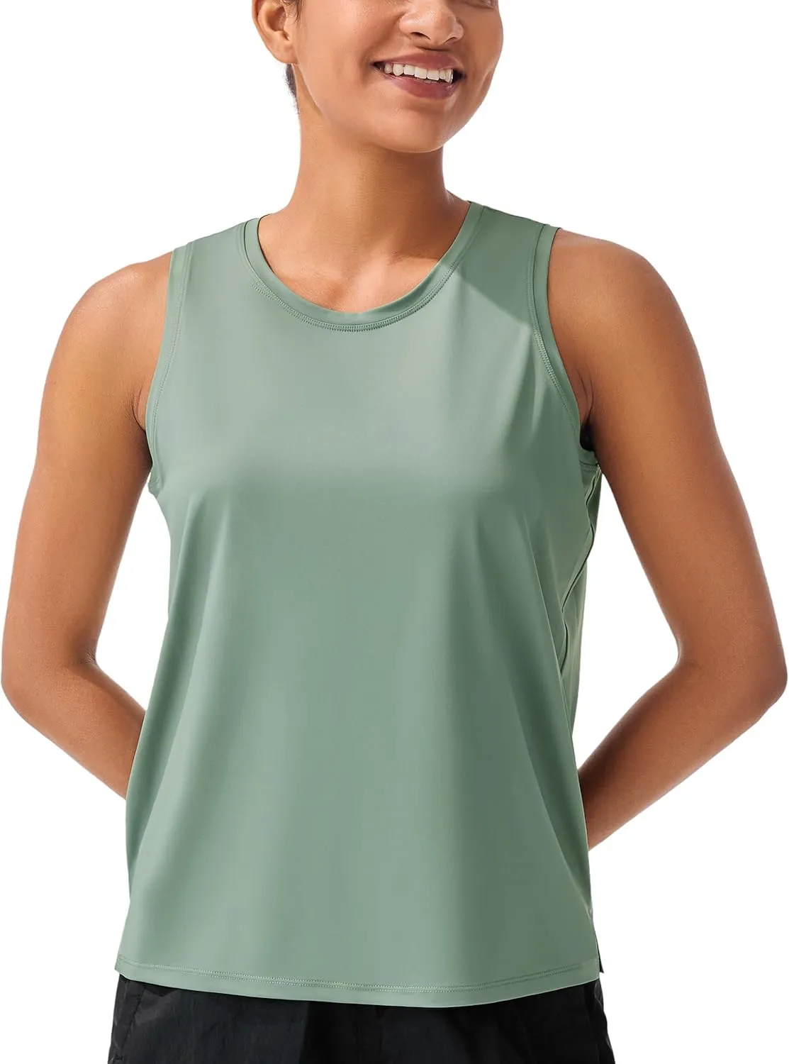 JOYSPELS Ice Silk Workout Tank Tops for Women Cool-Dry Sleeveless Loose Fit Yoga Shirts Athletic Running Gym