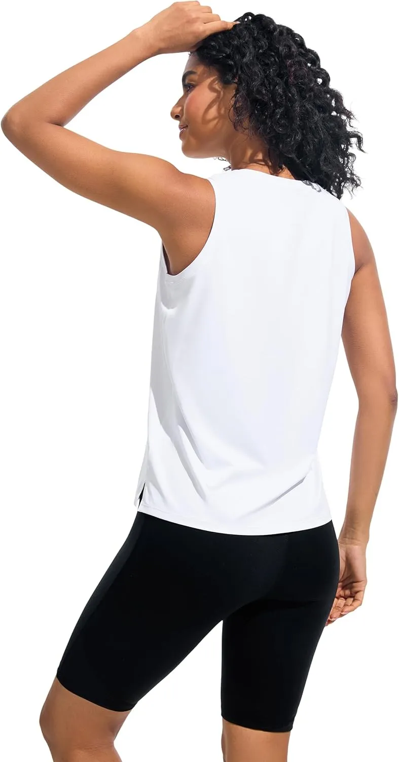 JOYSPELS Ice Silk Workout Tank Tops for Women Cool-Dry Sleeveless Loose Fit Yoga Shirts Athletic Running Gym