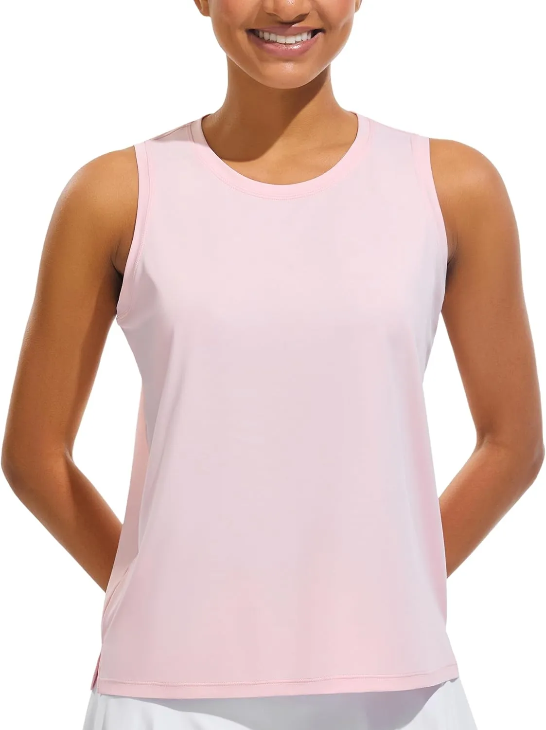 JOYSPELS Ice Silk Workout Tank Tops for Women Cool-Dry Sleeveless Loose Fit Yoga Shirts Athletic Running Gym