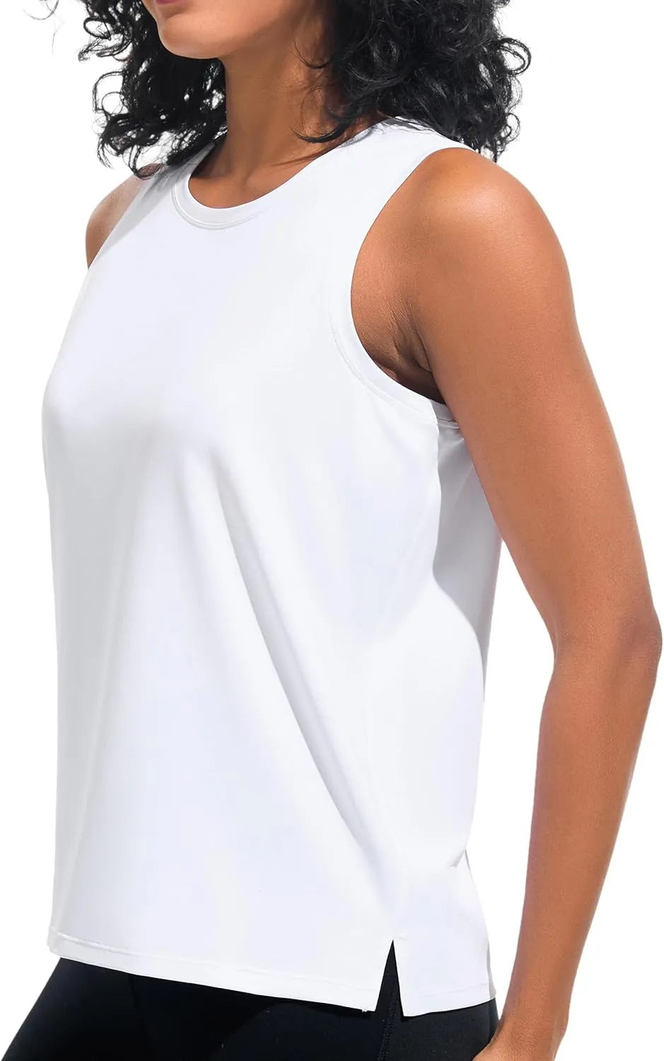 JOYSPELS Ice Silk Workout Tank Tops for Women Cool-Dry Sleeveless Loose Fit Yoga Shirts Athletic Running Gym