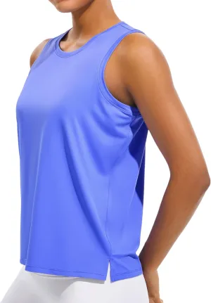 JOYSPELS Ice Silk Workout Tank Tops for Women Cool-Dry Sleeveless Loose Fit Yoga Shirts Athletic Running Gym
