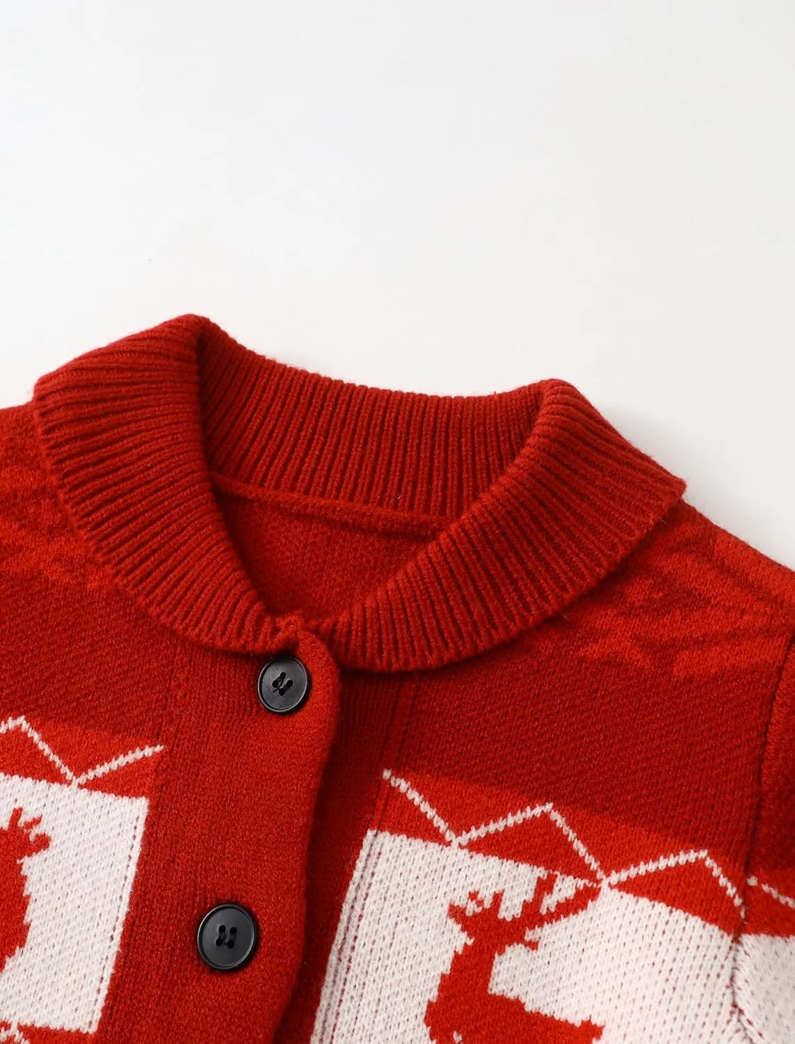 Kids Boys Girls Christmas Cardigans Ugly Xmas Sweaters Reindeer Snowflake Shawl Collar Knitted Cardigan Sweater