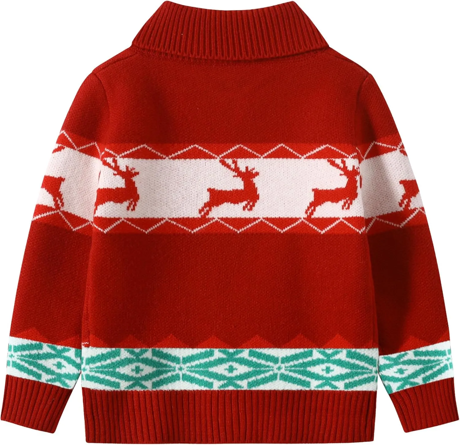 Kids Boys Girls Christmas Cardigans Ugly Xmas Sweaters Reindeer Snowflake Shawl Collar Knitted Cardigan Sweater