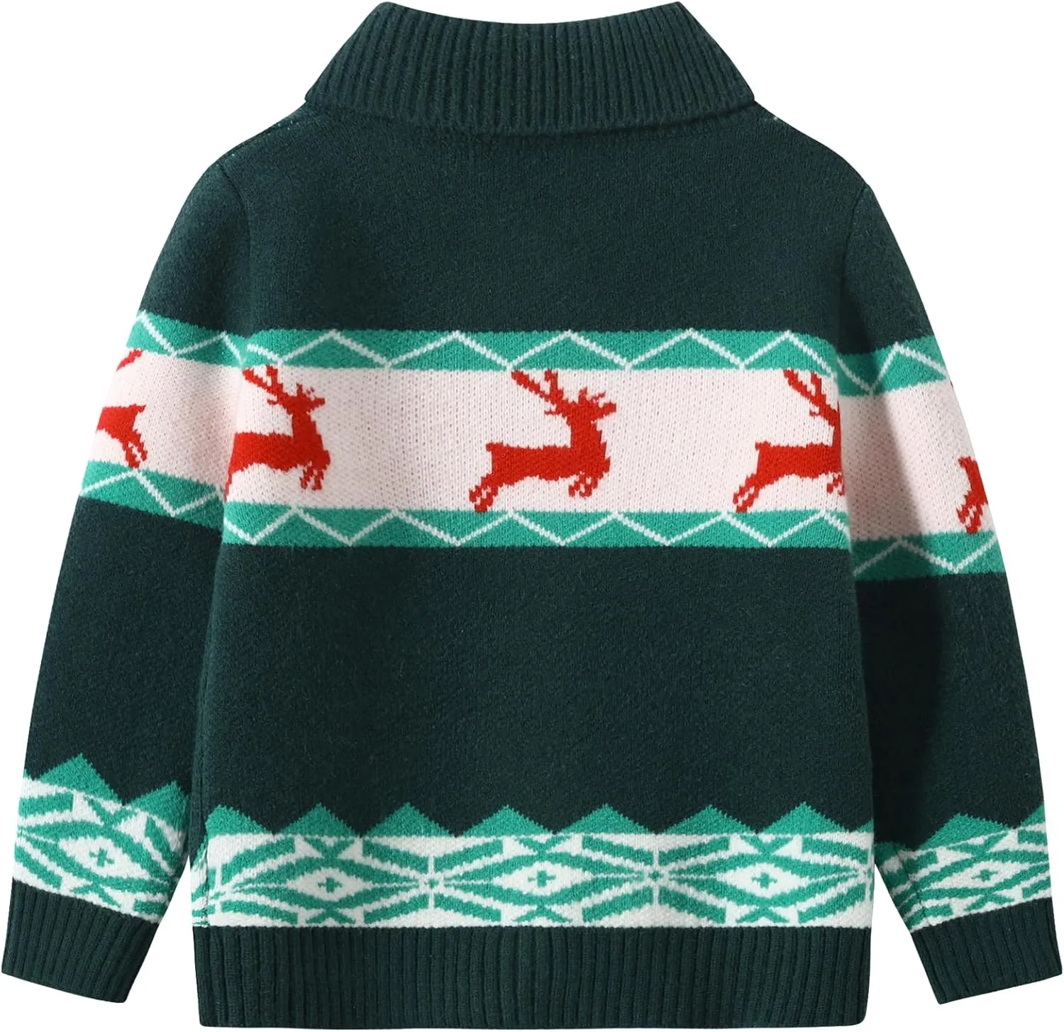 Kids Boys Girls Christmas Cardigans Ugly Xmas Sweaters Reindeer Snowflake Shawl Collar Knitted Cardigan Sweater