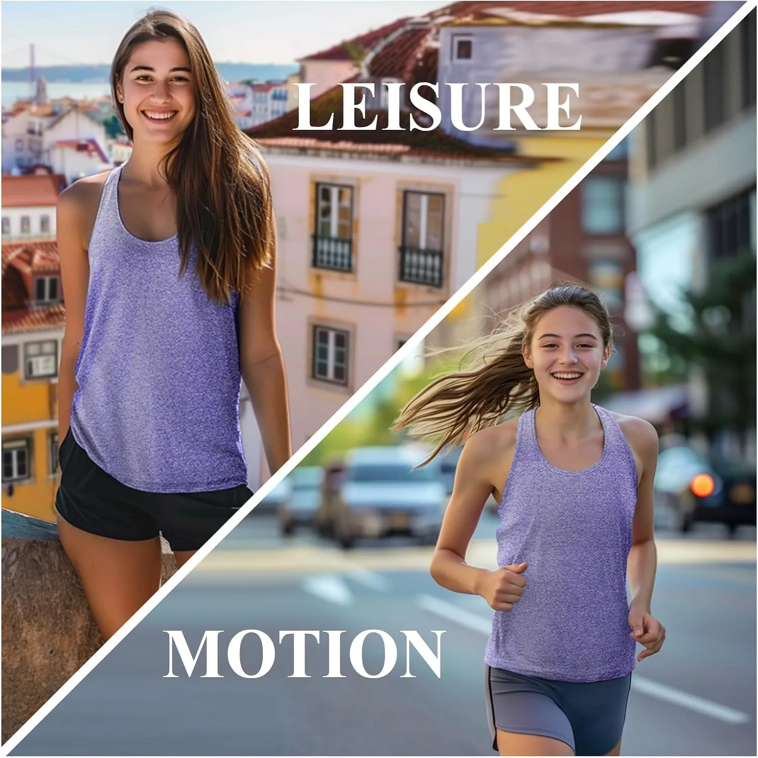 KOWSPORT Womens Tank Tops Open Back Workout Tops Racerback Sleeveless Loose Athletic Tanks for Running Gym