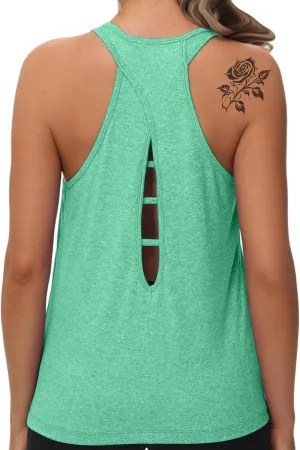 KOWSPORT Womens Tank Tops Open Back Workout Tops Racerback Sleeveless Loose Athletic Tanks for Running Gym KOWSPORT Womens Tank Tops Open Back Workout Tops Racerback Sleeveless Loose Athletic Tanks for Running Gym
