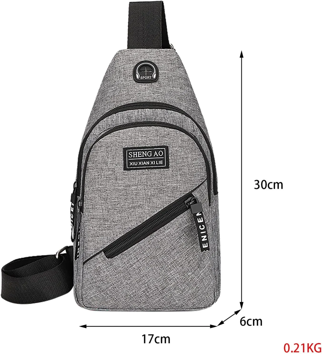 Large Capacity Functional Canvas Shoulder Bag Extra Large Shoulder Bag (Black, One Size)
