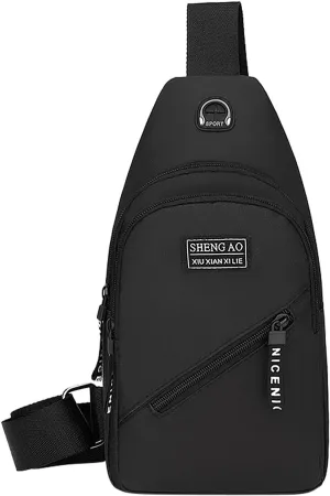 Large Capacity Functional Canvas Shoulder Bag Extra Large Shoulder Bag (Black, One Size)