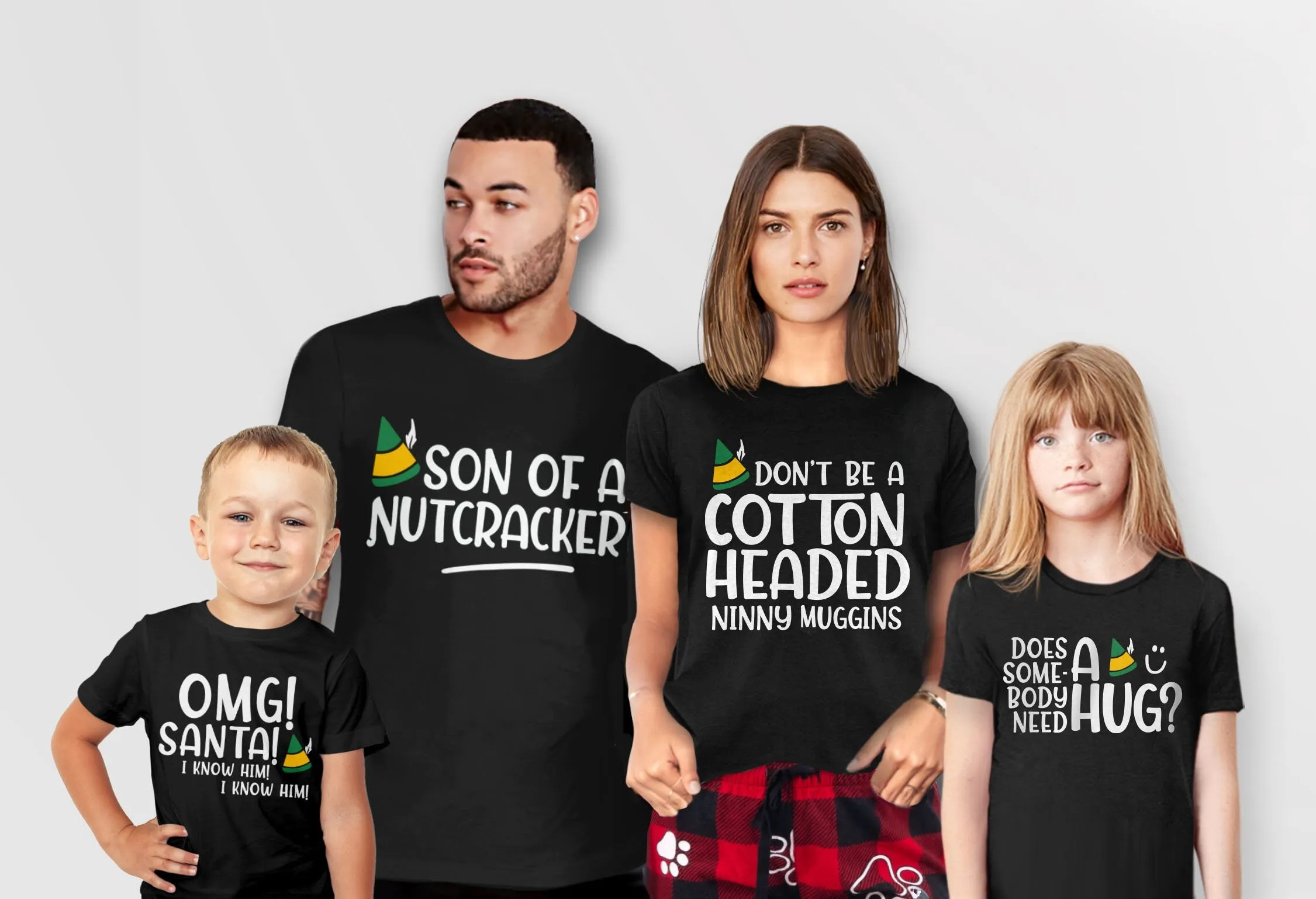 Matching Elf Shirts with quotes