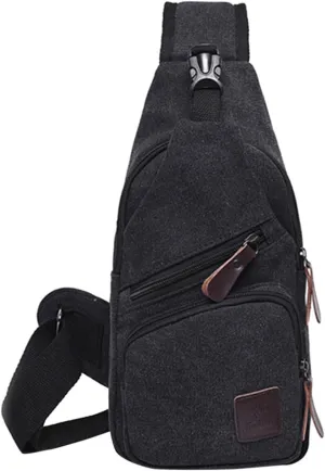 Men Messenger Bag Fashion Outdoor Canvas Chest Bag Bike Functional Pocket Travel Backpack Bears (Black, One Size)