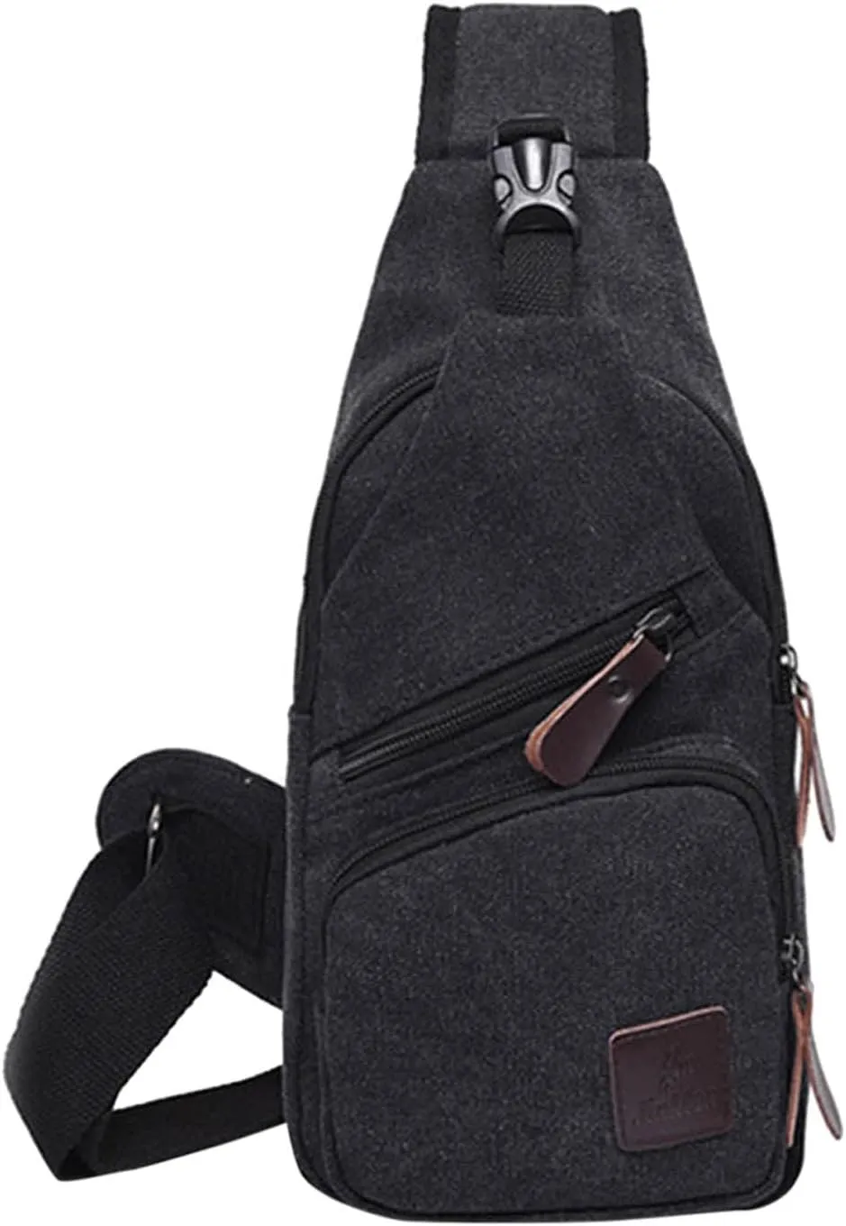 Men Messenger Bag Fashion Outdoor Canvas Chest Bag Bike Functional Pocket Travel Backpack Bears (Black, One Size)