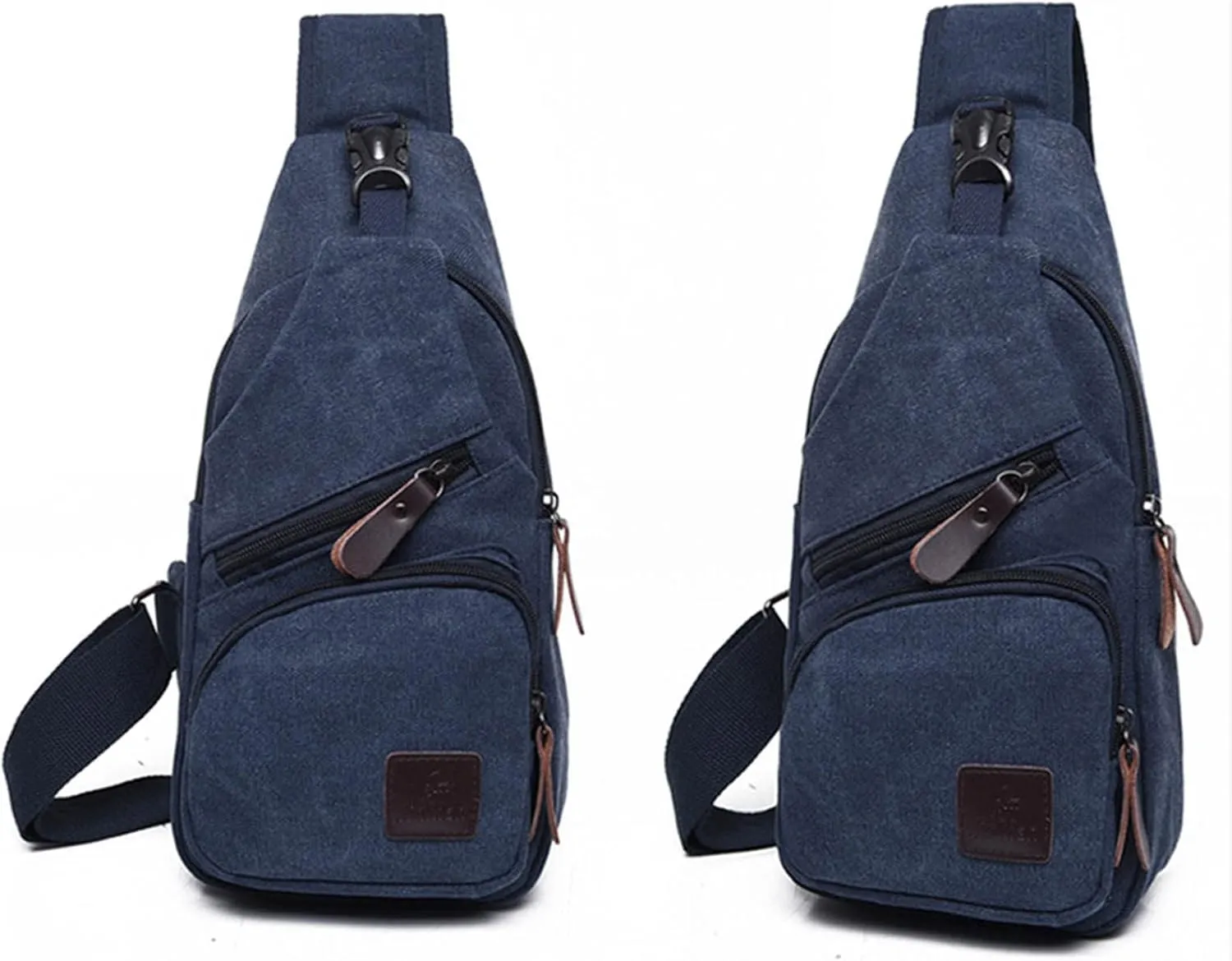 Men Messenger Bag Fashion Outdoor Canvas Chest Bag Bike Functional Pocket Travel Backpack Bears (Blue, One Size)