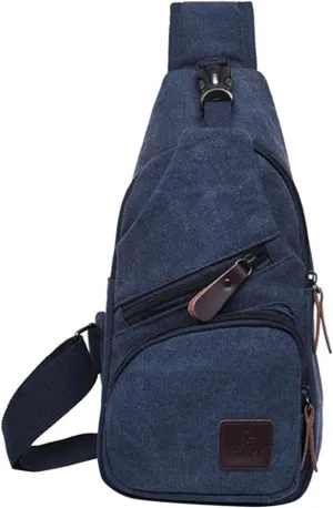 Men Messenger Bag Fashion Outdoor Canvas Chest Bag Bike Functional Pocket Travel Backpack Bears (Blue, One Size)