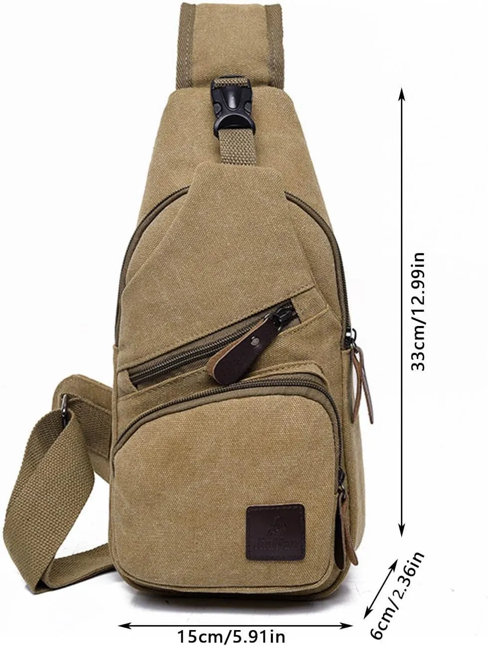 Men Messenger Bag Fashion Outdoor Canvas Chest Bag Bike Functional Pocket Travel Backpack Bears (Green, One Size)