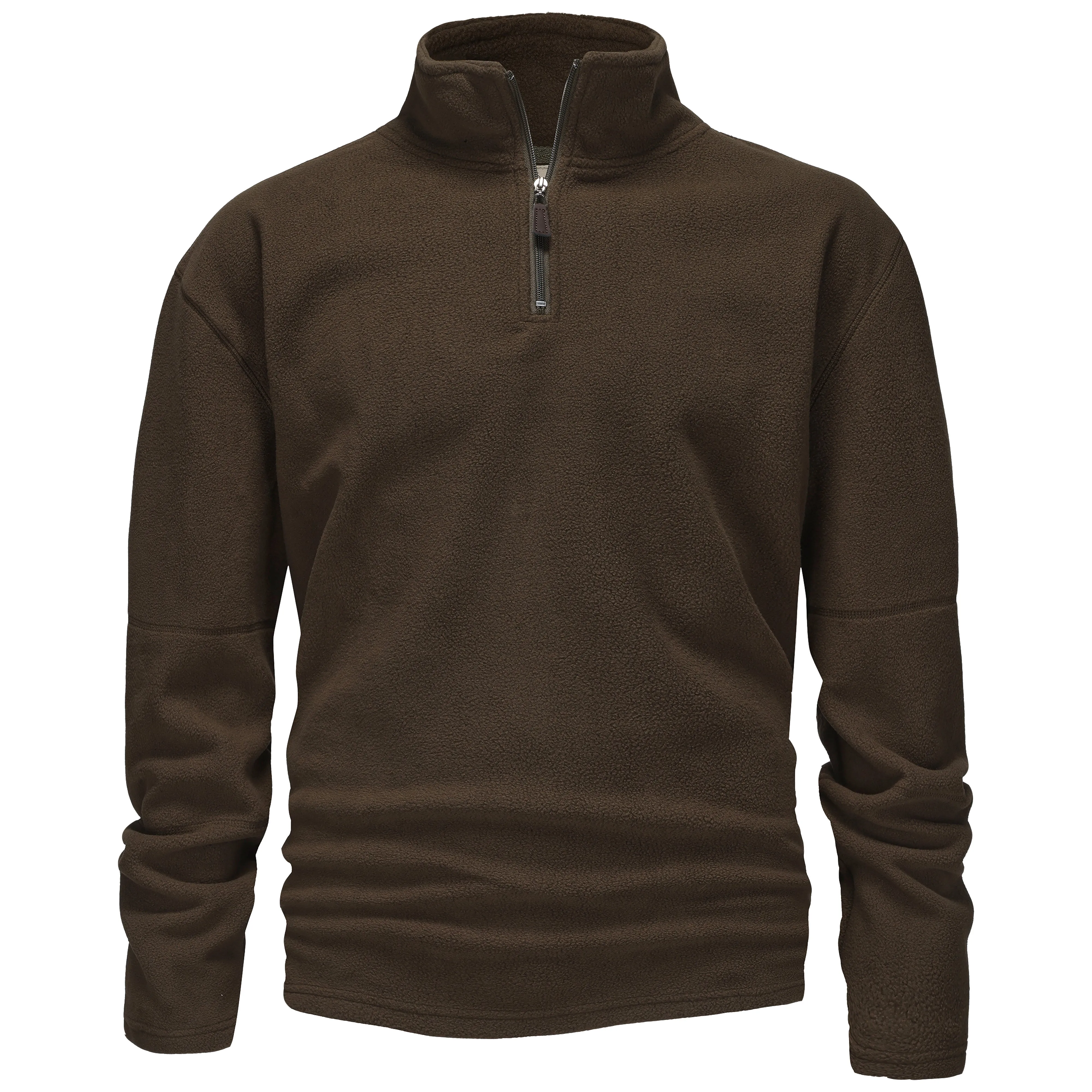 Mens 1/4 Zip Fleece Jumper - Olive Green