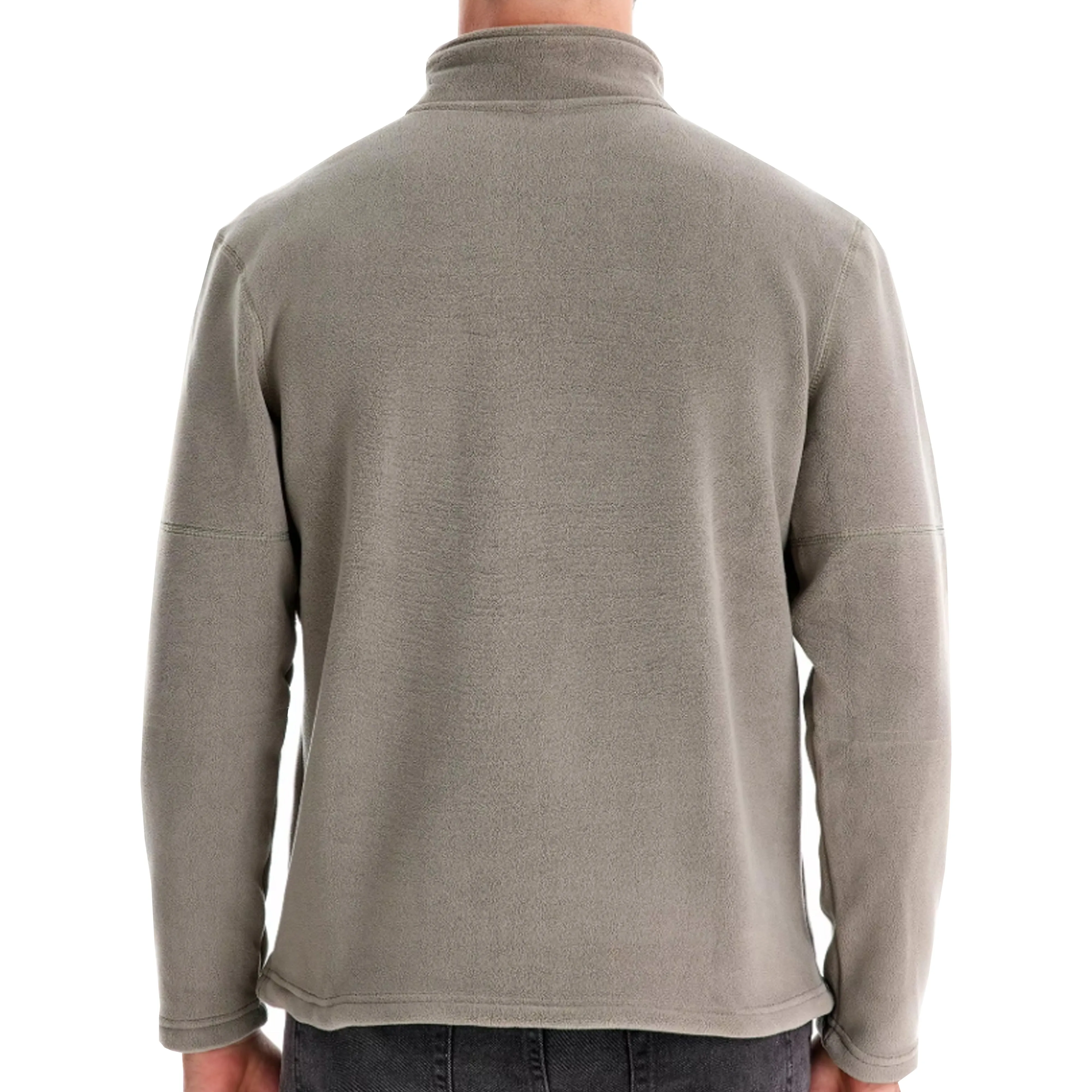 Mens 1/4 Zip Fleece Jumper - Olive Green