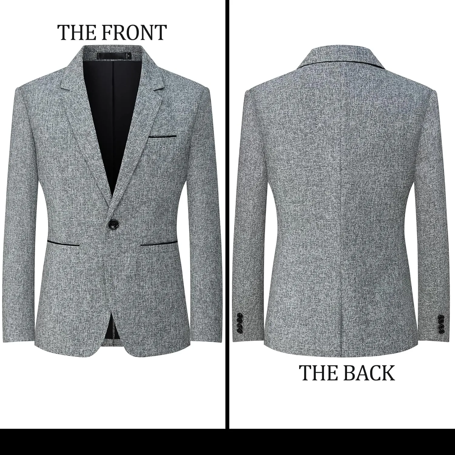 Mens Business Blazer Casual Regular Fit Sport Coat One Button Lightweight Travel Suit Jacket
